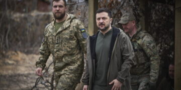 Ukrainian President Volodymyr Zelensky visits the Donetsk region@ANSA