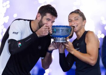 Vavassori ed Errani con la coppa degli US Open