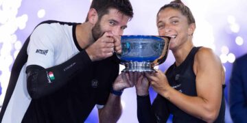 Vavassori ed Errani con la coppa degli US Open