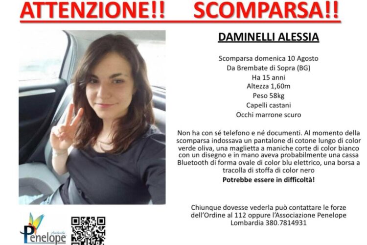 Alessia Daminelli, la 15enne scomparsa a Brembate di Sopra