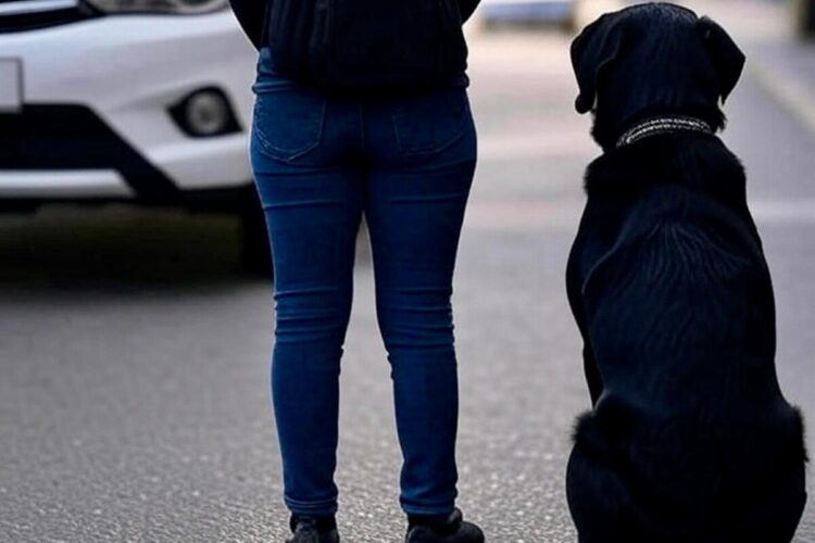 Una donna non vedente e il suo cane guida