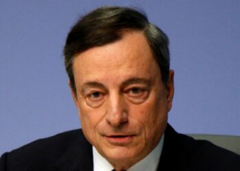 Un primo piano di Mario Draghi