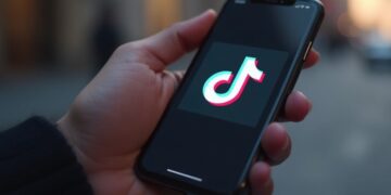 Una persona con in mano un telefono che sta usando TikTok