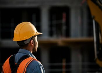 Operaio in un cantiere