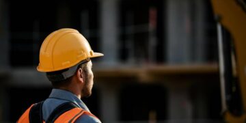 Operaio in un cantiere