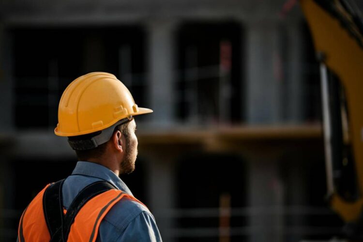 Operaio in un cantiere