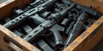 Armi in una cassa di legno