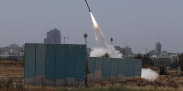 A missile is launched from an Iron Dome battery@ANSA