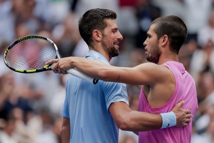 Alcaraz greets Djokovic after Alcaraz defeated Djokovic at US Open@ANSA