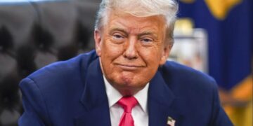 Un primo piano del presidente degli Stati Uniti Donald Trump