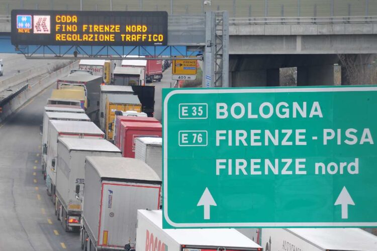 Il tratto dell'autostrada A1 tra Bologna e Firenze