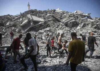Un'immagine della devastazione a Gaza City