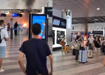 L'incendio nel Terminal 1 di Malpensa