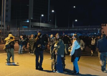 Protesta dei portuali al porto di Genova