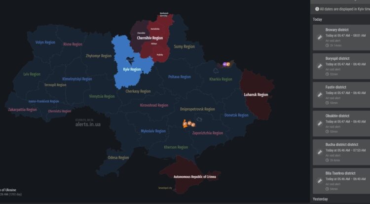 Russia Raids on Ukraine@alerts.in.ua