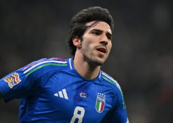 Sandro Tonali, autore del gol decisivo nel recupero in Italia-Israele