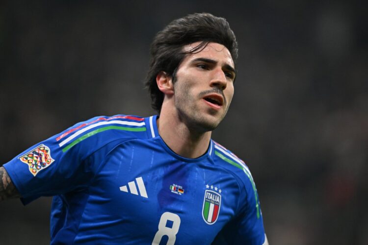 Sandro Tonali, autore del gol decisivo nel recupero in Italia-Israele