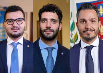 Tommaso Cocci (al centro) assieme a Andrea Poggianti (a sinistra) e Claudio Belgiorno (a destra)