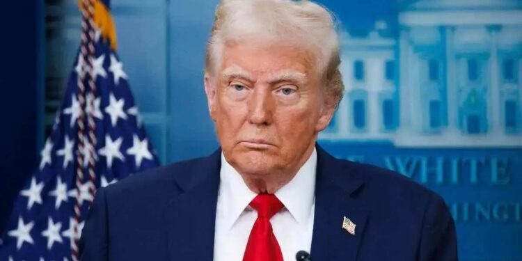 Un primo piano del Presidente degli Stati Uniti Donald Trump