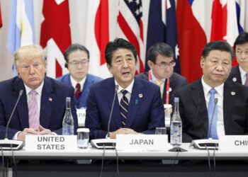 US President Trump and Chinese President Xi Jinping at G20 summit in Osaka 2019@ANSA