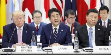 US President Trump and Chinese President Xi Jinping at G20 summit in Osaka 2019@ANSA