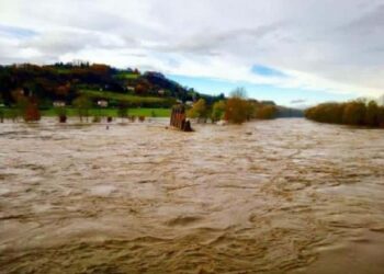 Una piena del fiume Bormida