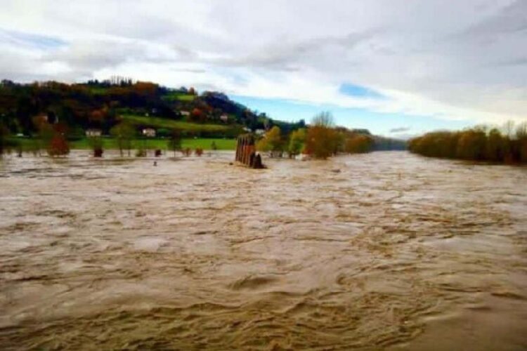 Una piena del fiume Bormida