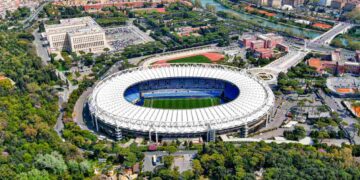 Una veduta aerea dello Stadio Olimpico di Roma