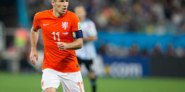 Arjen Robben in semifinale dei Mondiali del 2014 contro l'Argentina