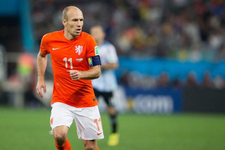 Arjen Robben in semifinale dei Mondiali del 2014 contro l'Argentina