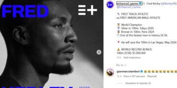 Il post Instagram in cui gli Enhanced Games annunciano la partecipazione di Kerley