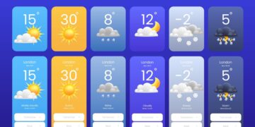 App meteo con previsioni metereologiche per diversi giorni della settimana