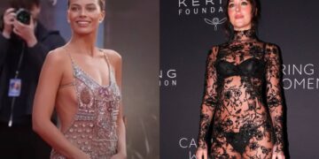 Margot Robbie e Dakota Johnson all'evento Caring For Women della Kering Foundation