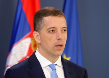 Un primo piano di Marko Djuric, il Ministro degli Esteri della Serbia
