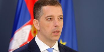Un primo piano di Marko Djuric, il Ministro degli Esteri della Serbia