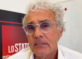 Un primo piano di Massimo Giletti