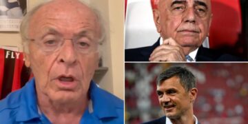 Carlo Pellegatti, Paolo Maldini, Adriano Galliani collage