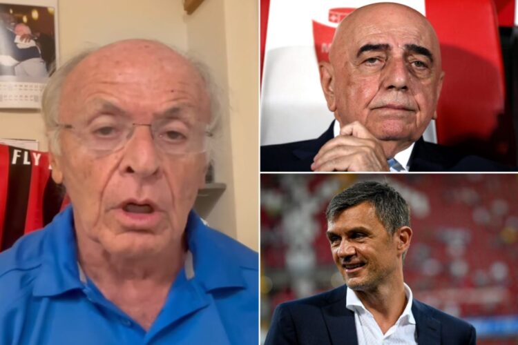 Carlo Pellegatti, Paolo Maldini, Adriano Galliani collage