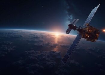 Satellite starlink in orbita intorno alla Terra