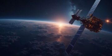 Satellite starlink in orbita intorno alla Terra