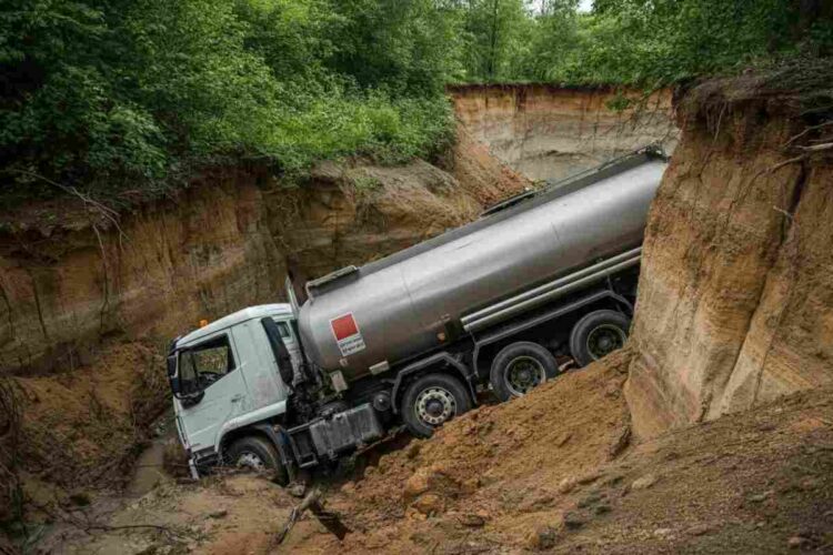 Camion cisterna precipita per dieci metri sulla Gallipoli-Leuca, autista grave