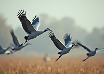 Uno stormo di gru