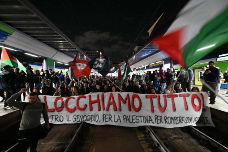 Corteo a Milano a sostegno della Global Sumud Flotilla