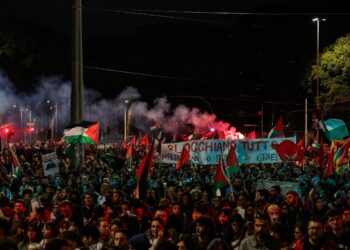 Corteo per la Flotilla a Roma