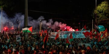 Corteo per la Flotilla a Roma
