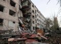 Edifici distrutti a Zaporizhzhia dopo un attacco russo