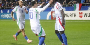 Federico Dimarco, Giacomo Raspadori and Moise Kean of Italy@ANSA