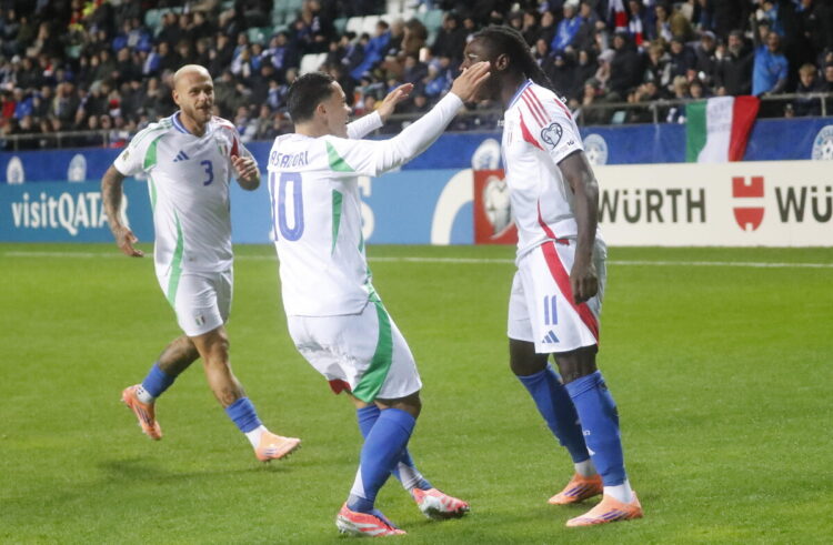 Federico Dimarco, Giacomo Raspadori and Moise Kean of Italy@ANSA