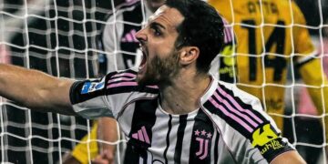 Federico Gatti esulta dopo il gol nella vittoria contro l'Udinese