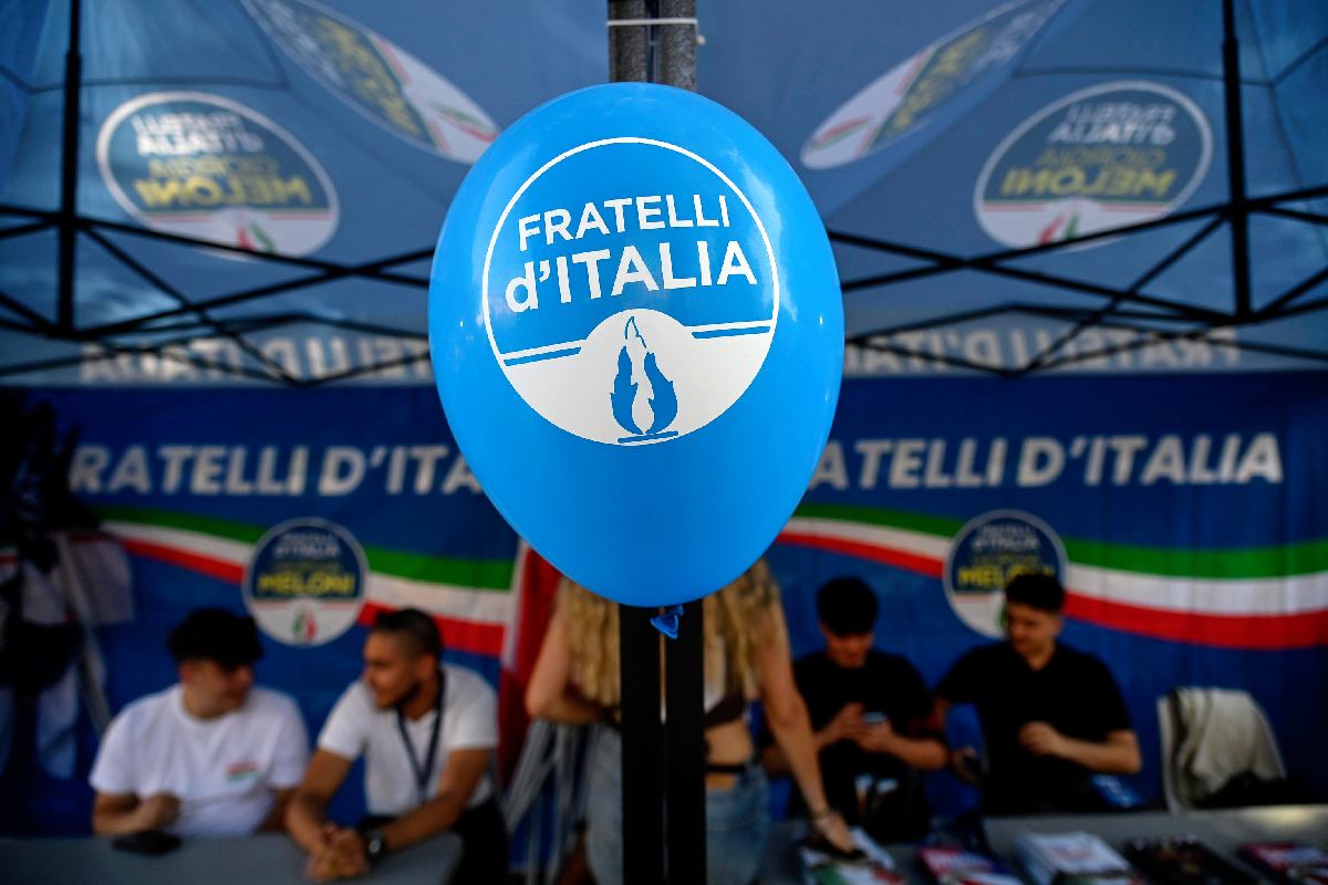 Giovani militanti della Gioventù Nazionale di Fratelli d'Italia